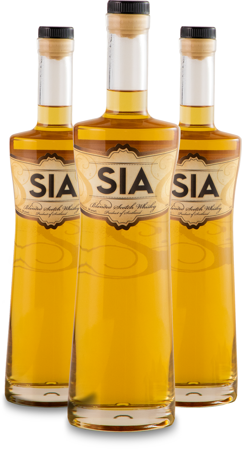 Three bottles of SIA Blended Scotch Whisky