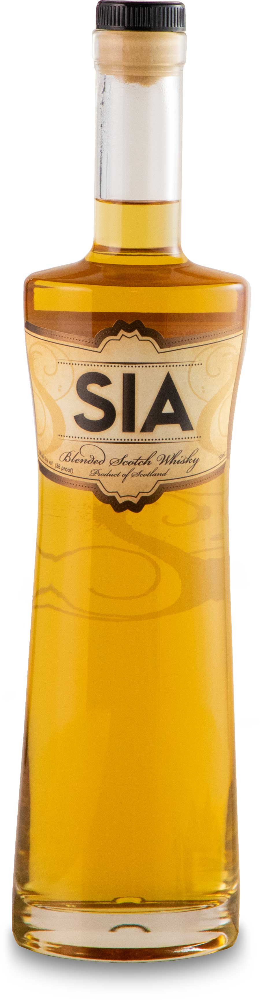 A bottle of SIA Blended Scotch Whisky