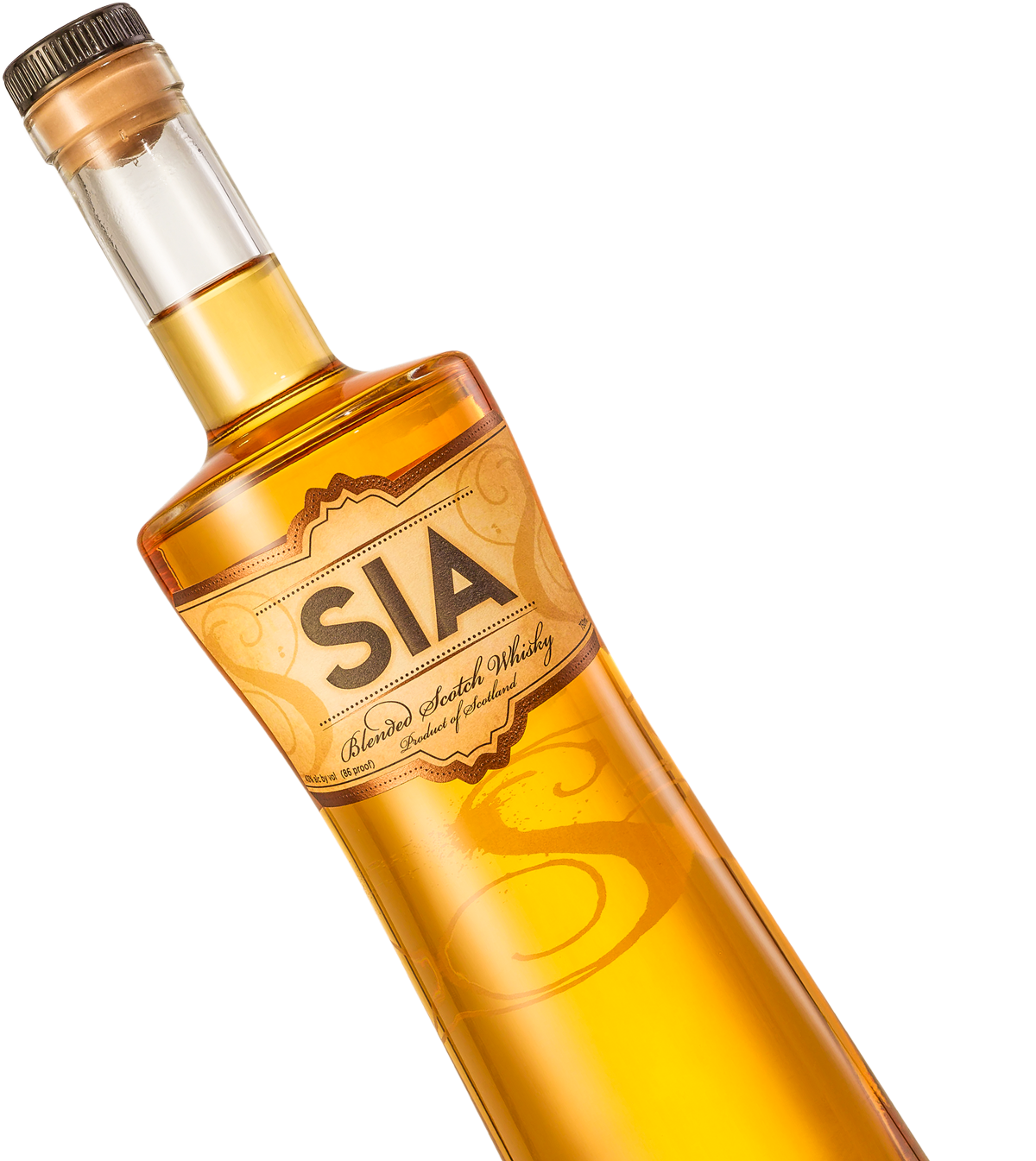 A bottle of SIA Blended Scotch Whisky